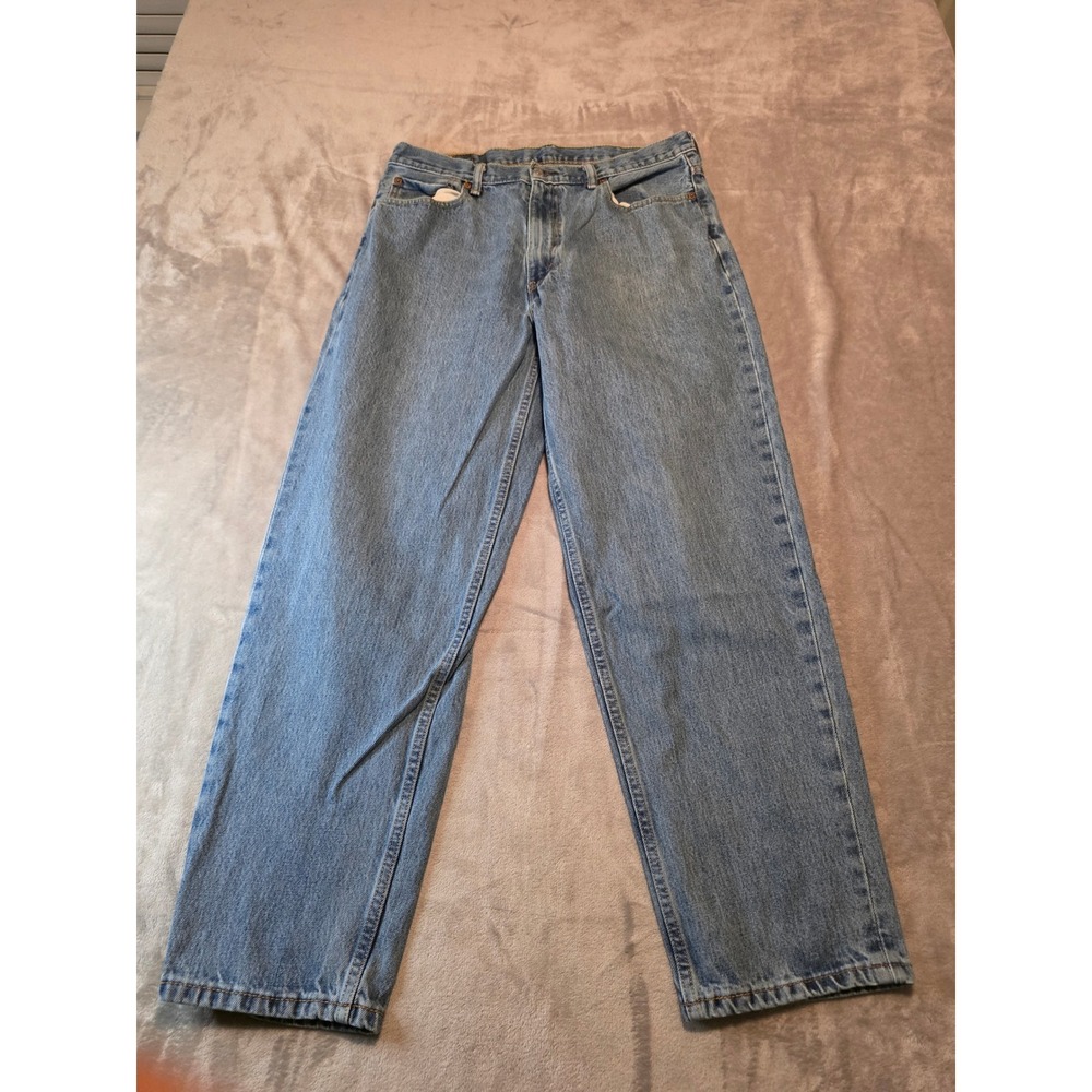 Levi 560 Jeans Mens 36x32 Light Wash Blue Comfort Fit Tapered Leg Denim